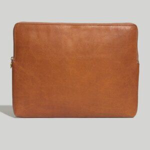 Madewell Leather Laptop Case in English Saddle